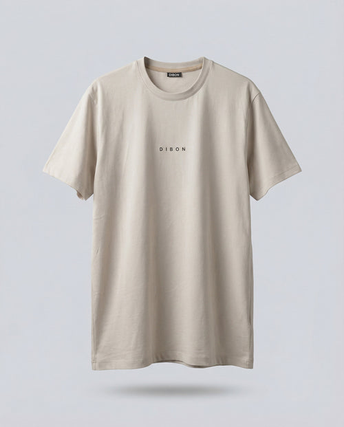 Printed DIBON men’s T-shirt beige minimalist luxury
