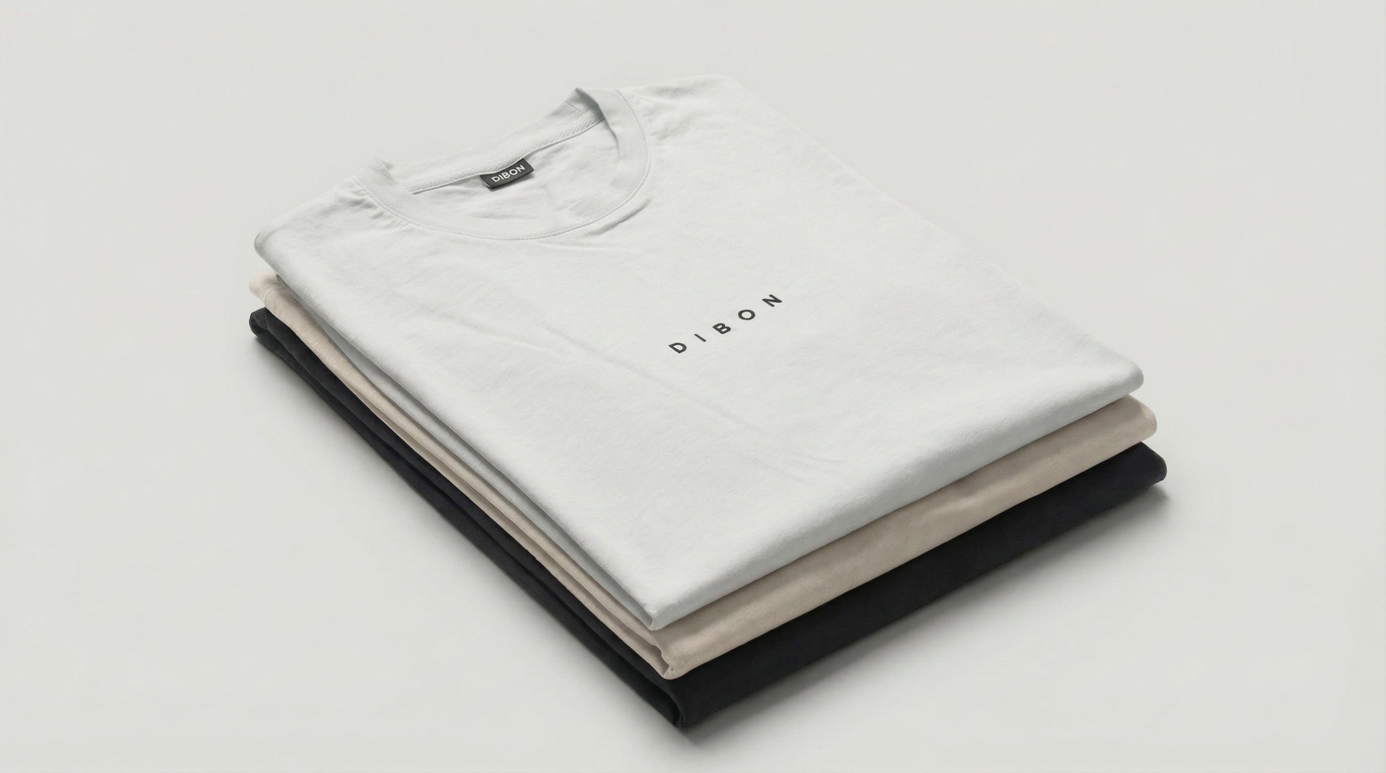High-quality DIBON T-Shirts in neutral shades, luxurious style