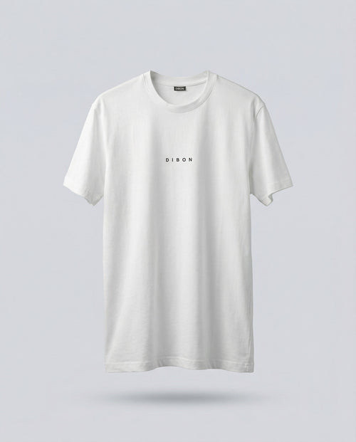 Printed DIBON men’s T-shirt white minimalist luxury