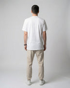 DIBON men’s white t-shirt with refined fit, back view showing clean design